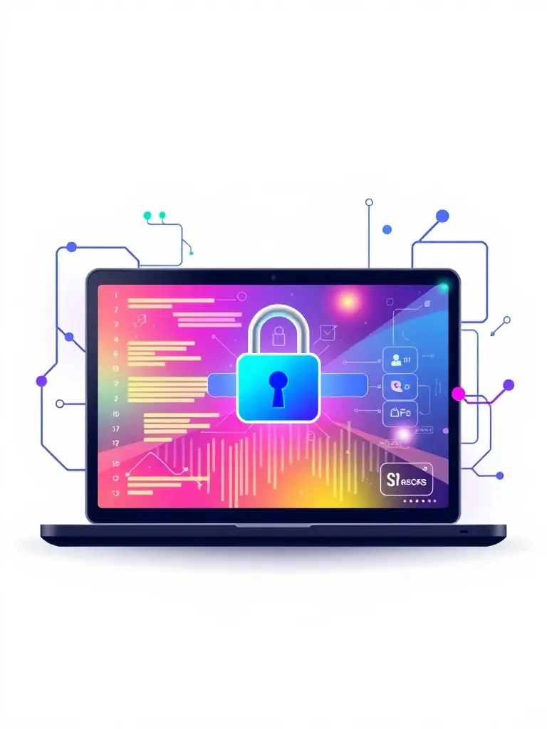 A padlock icon overlaid on a computer screen, representing the security measures implemented by DesignWave to protect customer data.