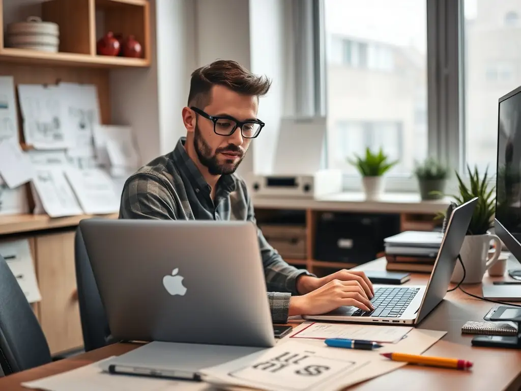 A professional web developer working on a WordPress website, showcasing clean code and an organized development environment.